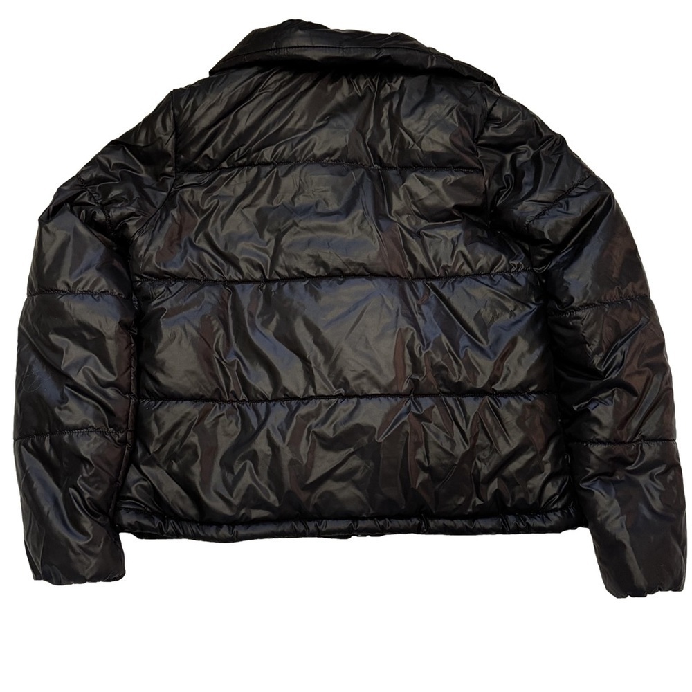 Marilyn & Me Black Puffer Jacket Size S Cropped adjustable cords at waist NEW - Picture 3 of 16